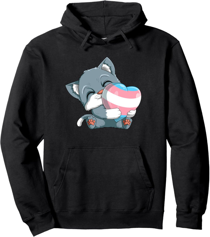 Transgender Pride Katze LGBT Trans Flagge Katzen Pullover Hoodie