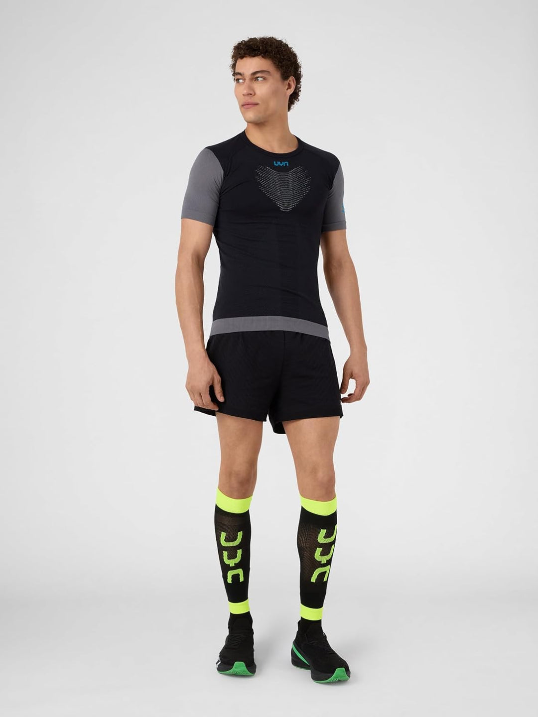 UYN Herren Calf Fly Socke Herren Socke L Black/Yellow Fluo, L Black/Yellow Fluo