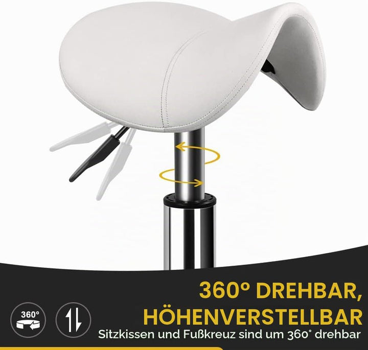 Robuster Rollhocker mit Rädern Hydraulischer Drehgelenk Verstellbarer Rollhocker Ergonomisch Dickes