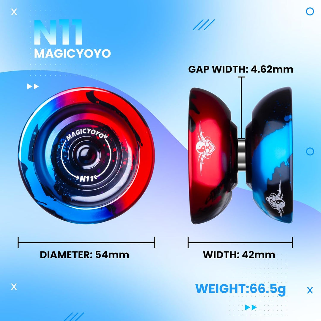 MAGICYOYO JoJo mit Leerlauf und Kugellager, Profi Nicht Reagierender Yoyo N11, Responsive Yoyo für K