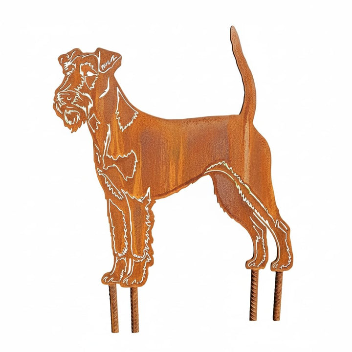 KPGA KAPAGA HOME & GARDEN Edelrost Gartenstecker Irischer Terrier - Rost Deko Hund Rostfigur Gartend