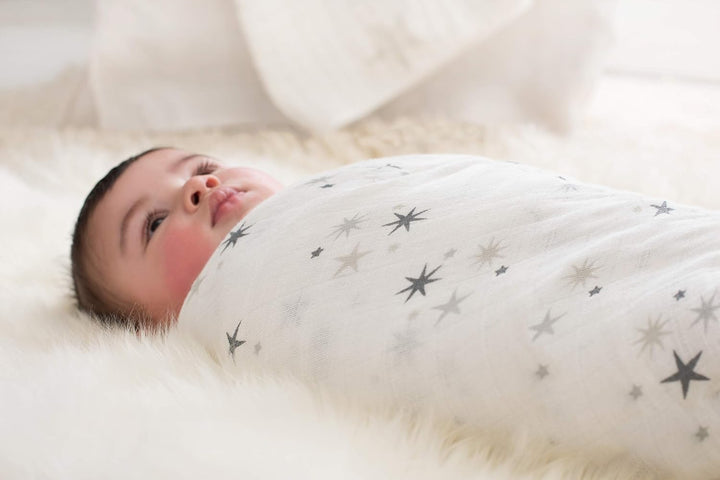 aden + anais twinkle, Pucktücher, Musselin aus 100% Baumwolle, 120cm X 120cm, 4er Pack, twinkle