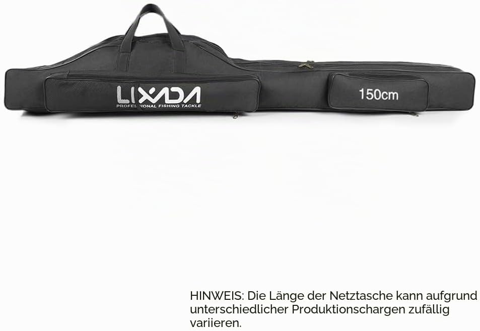 Lixada Tragbare Angeltasche, faltbar, Angelrutentasche, Outdoor-Angeltasche, 100 cm/130 cm/150 cm Gr