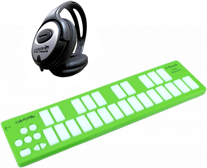 Keith McMillen K-716C-L K-Board MIDI-Controller Lime + keepdrum Kopfhörer Grün, Grün