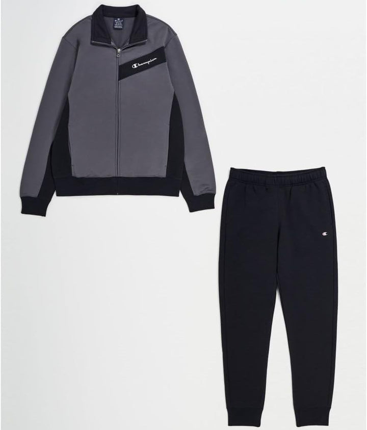 Champion Herren Legacy Sweatsuits Storm Fleece Full Zip Sportanzug XL Grigio Grafite/Nero, XL Grigio
