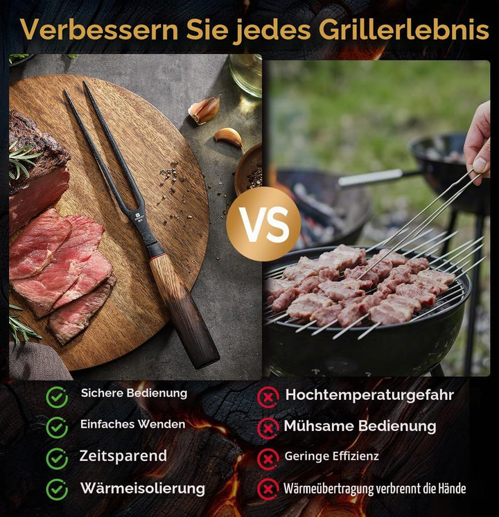 XINZUO Fleischgabel 31,5cm Tranchiergabel 430 Edelstahl -Serviergabel Steakgabel professioneller mul