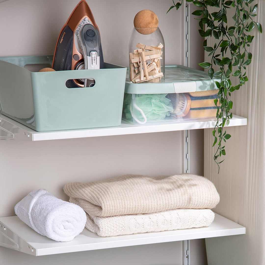 3x Ordnungsbox - 15 cm hoch - FLIEDER - 35x26x15cm - 11,5 Liter - DINA4 - Ordnungskorb - Schubladeno