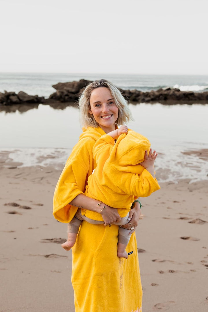 ATLANTIC SHORE | Surf Poncho | Badeponcho mit Kapuze aus 100% Baumwolle | Unisex | Basic für Erwachs