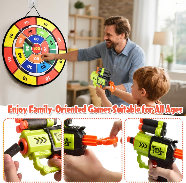 Dartscheibe für Kinder, 29"(73 cm) Doppelseitiges Dartscheiben Gartenspiel, Stehendes & Hängendes Wu