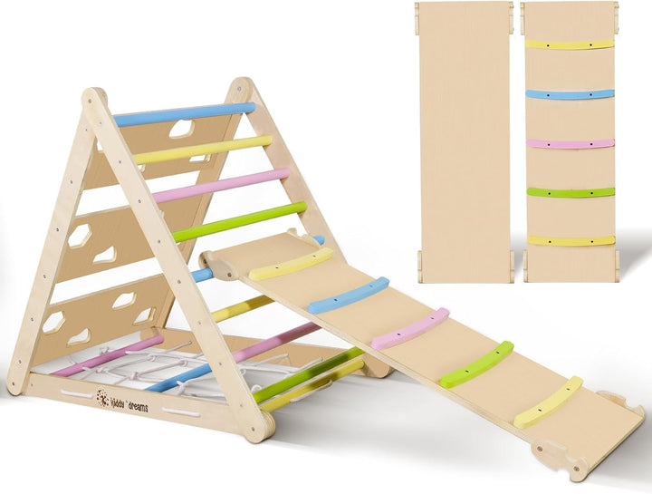 CCLIFE Kletterdreieck mit Rutsche ab 1 Jahr 5 in1 Montessori Klettergerüst Indoor Pikler Dreieck Kin