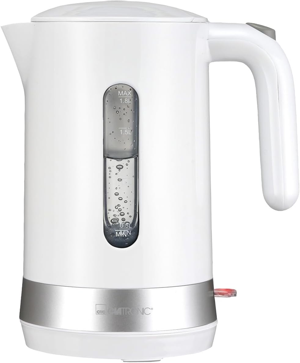 Clatronic® Wasserkocher 1,8L | 2200W für schnelles Erhitzen | BPA frei | Einhandbedienung | Wasserst