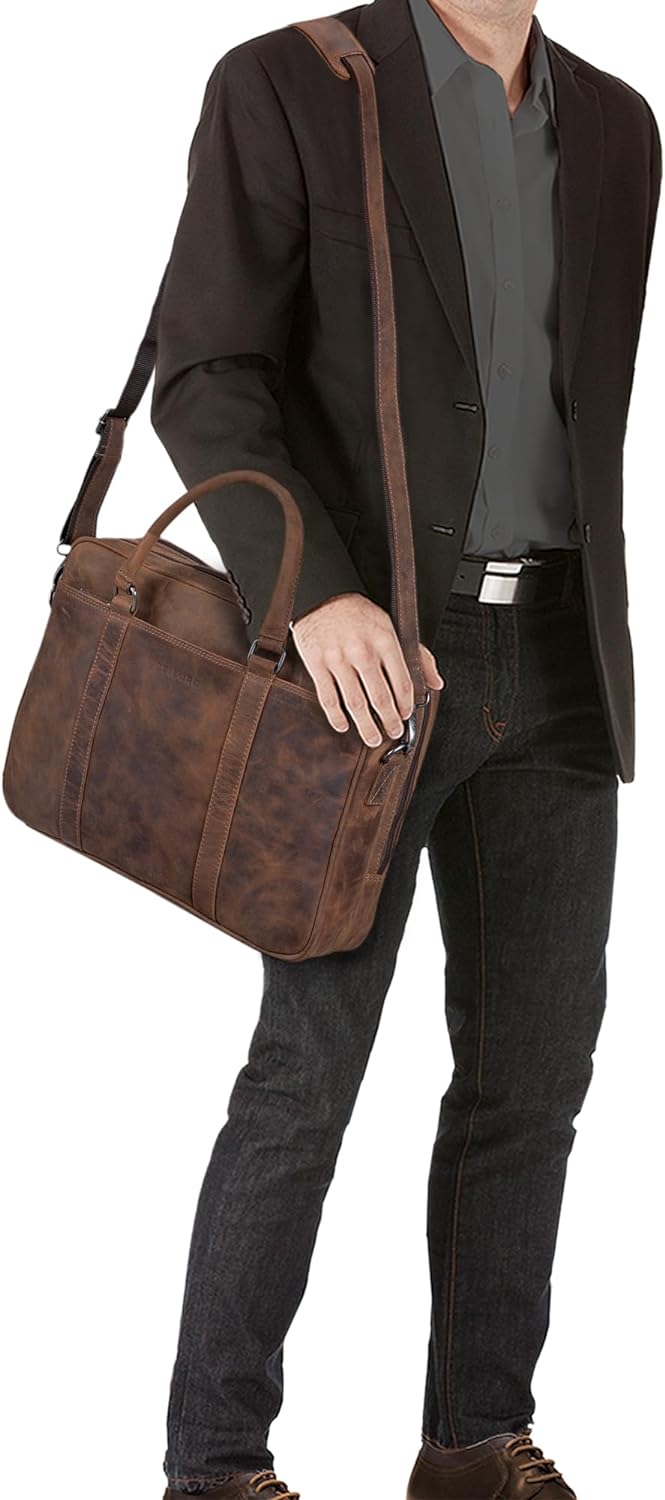 STILORD 'Dante' Business-Tasche Leder gross elegante Aktentasche Umhängetasche Laptoptasche 15.6 Zol