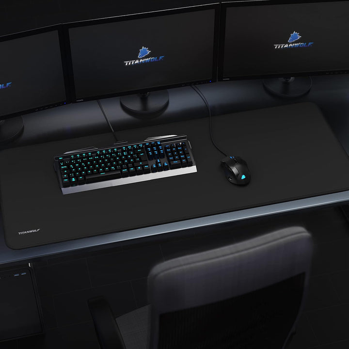 TITANWOLF - Übergrösse Mauspad Gaming 1000x400mm - XXXL Mousepad gross mit Motiv - Tischunterlage La