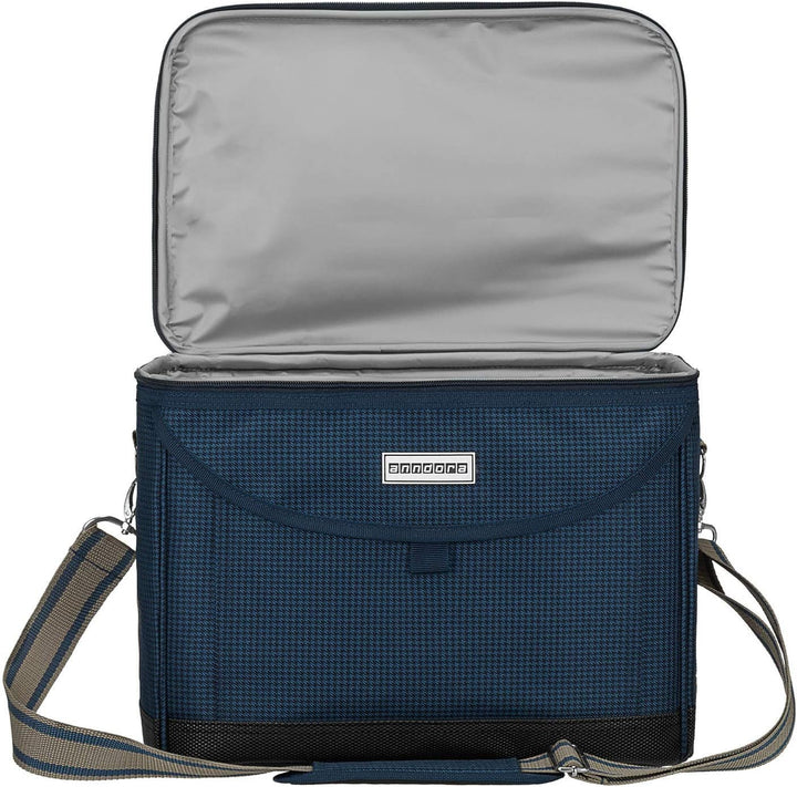 anndora Kühltasche 22 L Picknick Kühlbox 35 x 24 x 27 cm - Farbauswahl, Blau Hahnentritt