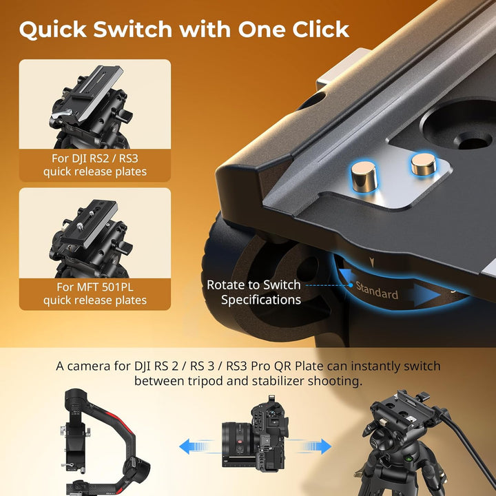 SMALLRIG AD-01S Videostativ, 74" Hochleistungsstativ mit Schwenk- und Neige-Fluidkopf, Dual-Mode-Sch
