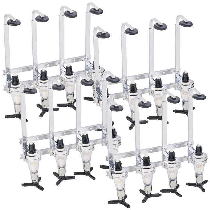 Rosenstein & Söhne Flaschen-Wandhalterungen: 4er-Set Aluminium-Flaschenhalter und Dosierer, je 4-fac