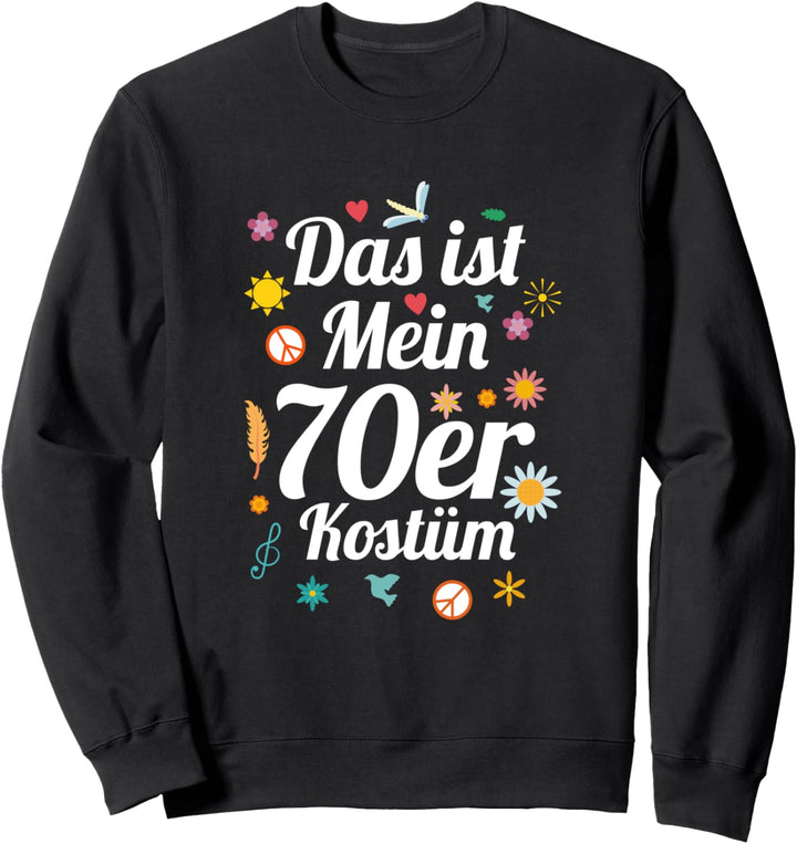 60er 70er Jahre Flower Power Kostüm Peace Retro Vintage Sweatshirt