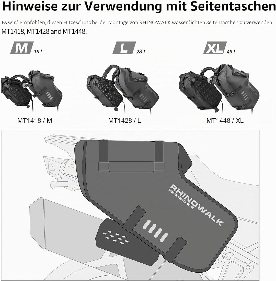 Rhinowalk Motorrad Hitzeschild, Auspuff Hitzeschutzblech, Hitzeschutz Auspuff Auspuffrohr, Hitzeschi