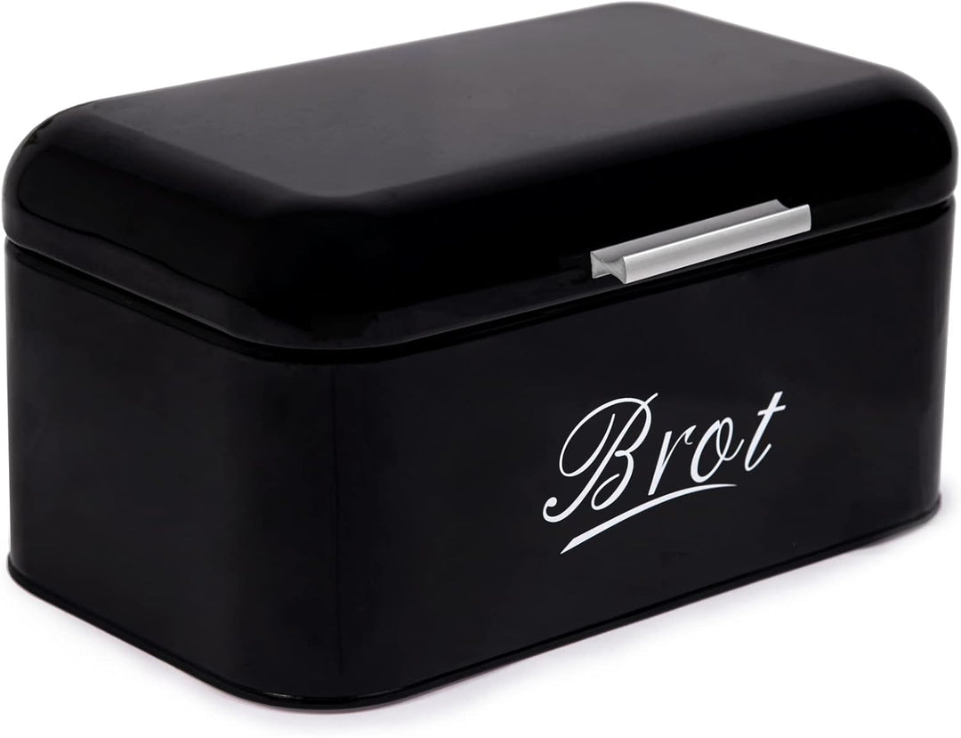 Theo&Cleo Brotkasten mit Deckel, Grosser Knäckebrot Box aus Metall, Brotaufbewahrungsbox Bread box,