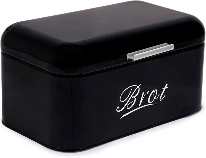 Theo&Cleo Brotkasten mit Deckel, Grosser Knäckebrot Box aus Metall, Brotaufbewahrungsbox Bread box,