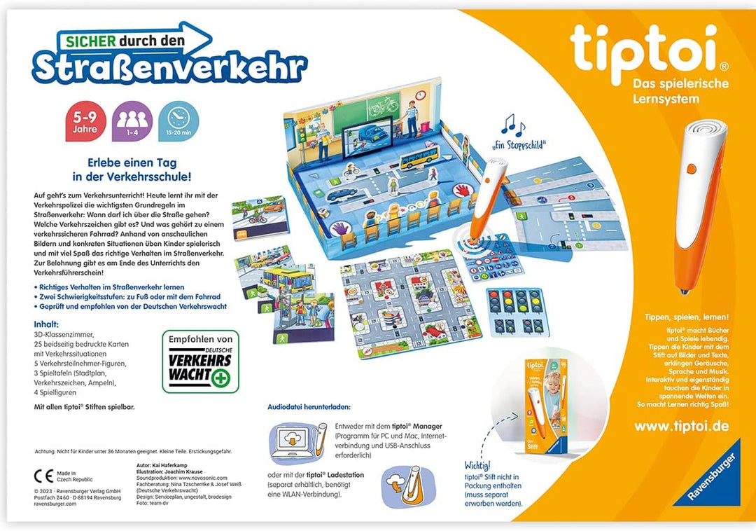 Ravensburger tiptoi Spiel 00173 - Sicher durch den Strassenverkehr - Lernspiel ab 5 Jahren, lehrreic