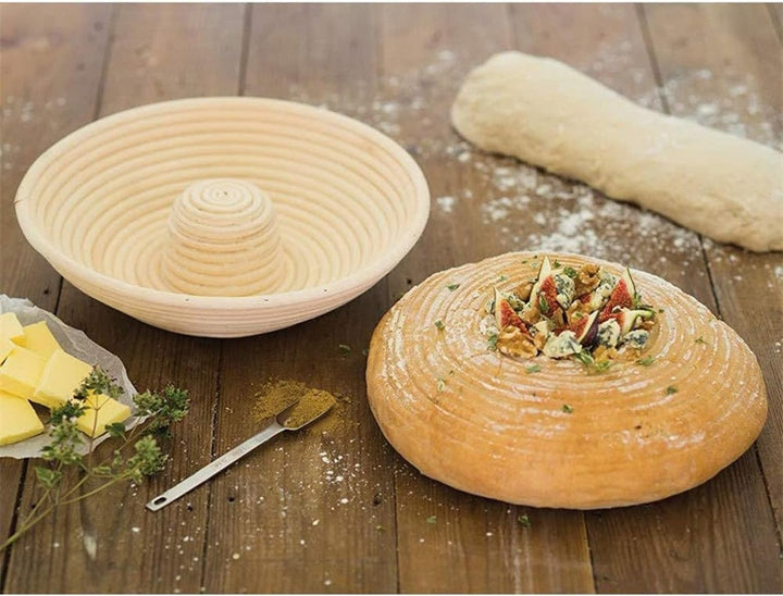 Brot Teig Korb Rund Gärkörbchen Brotform Natürlicher Rattan Peddigrohrkorb Brotkorb Proof Korb Ø 29