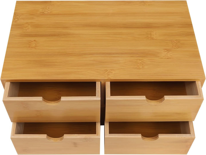 Schreibtisch-Organizer aus Bambus mit Schubladen, Schubladenbox Bambus, Mini Kommode, Holz Organizer