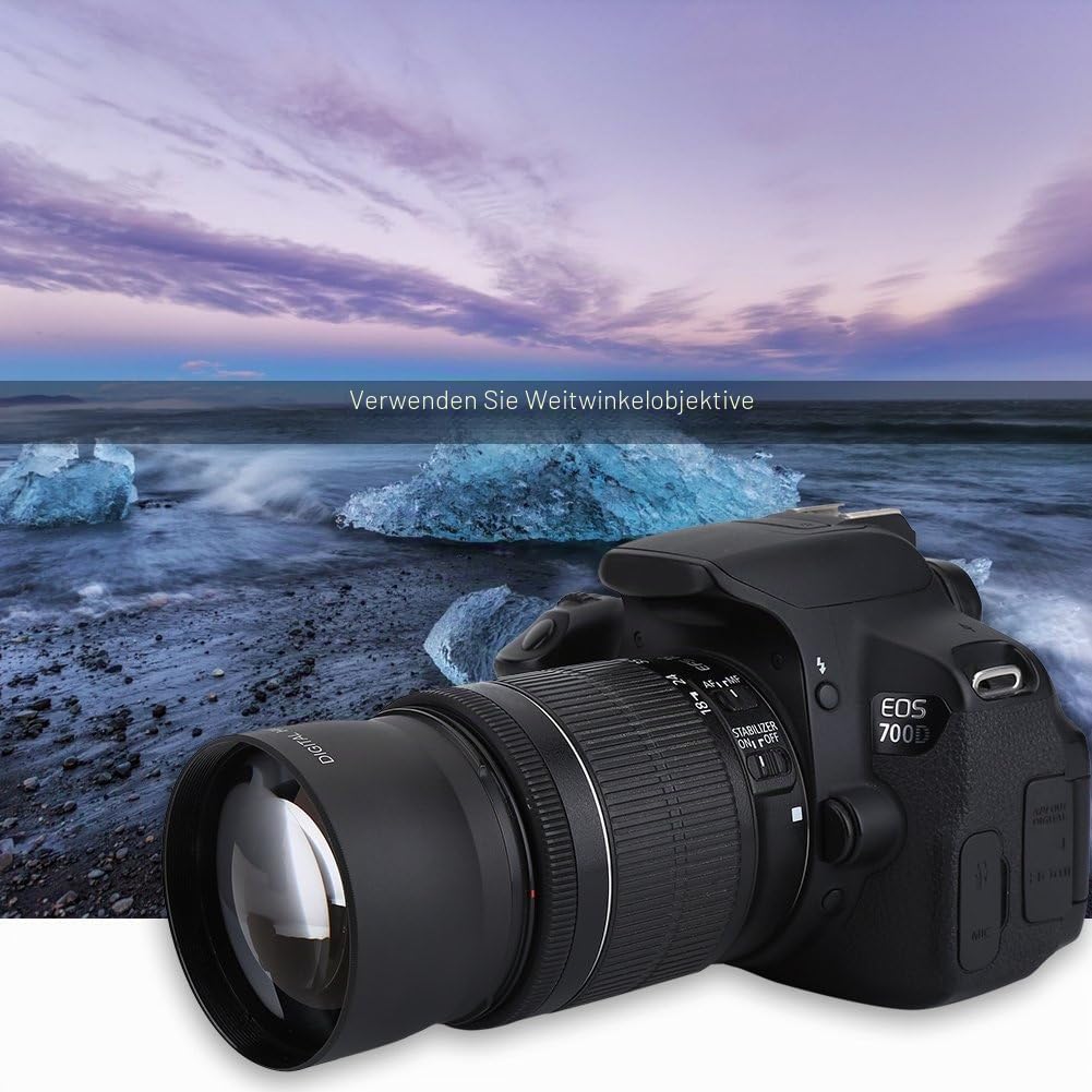 143 Weitwinkel-Objektiv 52 mm 0,45 x, Universal-Konvertierungsobjektiv 52 mm für Fotoapparate/Canon/