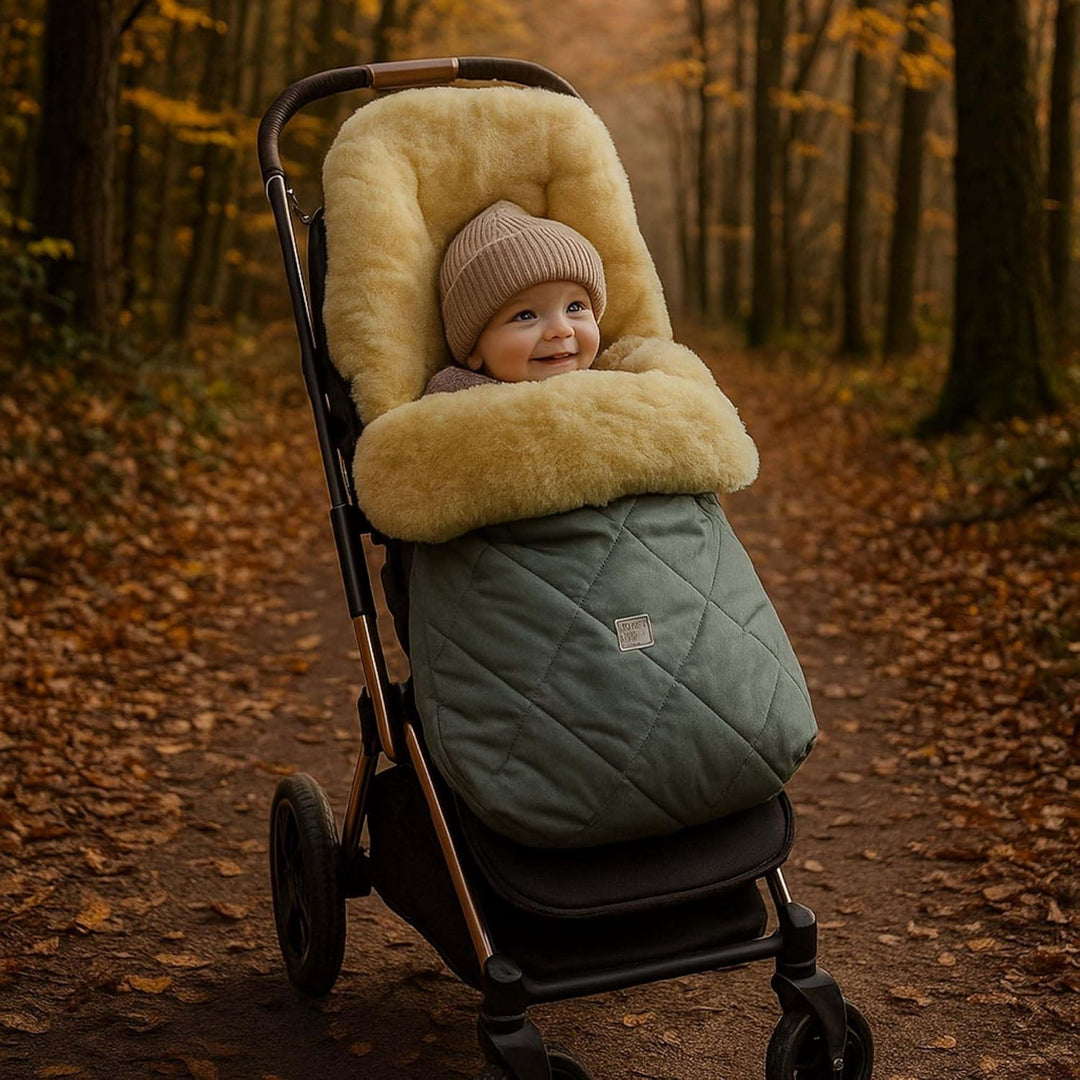 Kaiser Coosy Lammfell Kinderwagen Fusssack, 85 x 45 cm, Universal Passform (salbei green), salbei gr