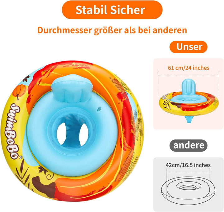 Swimbobo Baby Schwimmring, Schwimmhilfe Sicher und sichtbar auf dem Wasser, Schwimmsitz Kleinkinder,