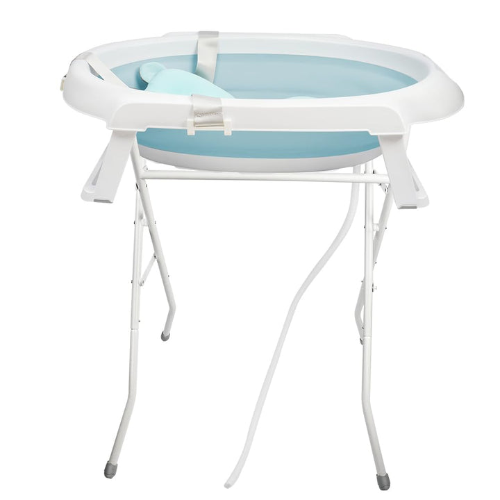 Baby Badewanne Faltbare Babybadewanne, Baby Bathtub Babywanne Wanne Faltbar mit Badewannenhocker, Ru