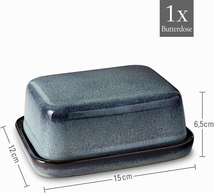 like. by Villeroy &amp; Boch – Lave gris Butterdose Grau, Spülmaschinenfest, Mikrowellensicher, Buttersc