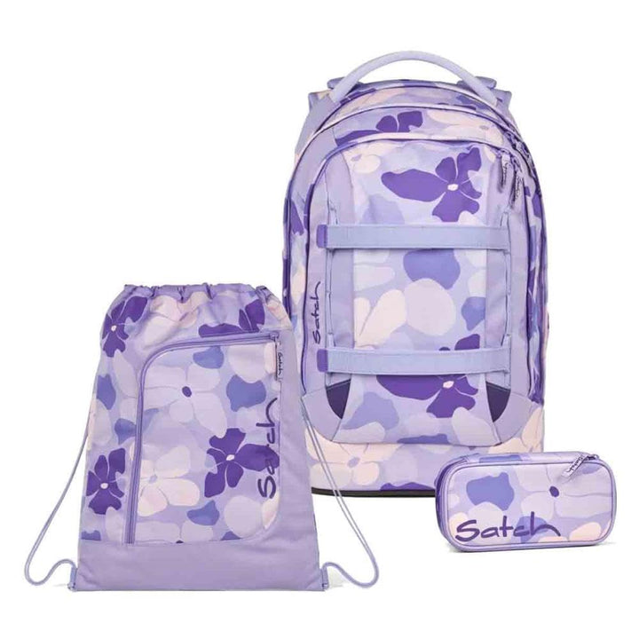 Satch Pack Schulrucksack Set 3tlg. inkl. Schlamperbox und Sportbeutel (Lilac Blossom), Lilac Blossom