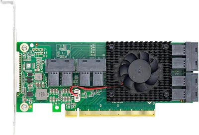 10Gtek PCIe to NVMe Expansion Card for U.2 SSD (PEX 8749), X16, (8) SFF-8643 PCIe to SFF-8643 (PEX)