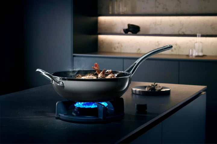 WMF Fusiontec Mineral Wokpfanne Induktion 28 cm, Wok, High-Tech Keramik, backofenfest, kratzfest, gr