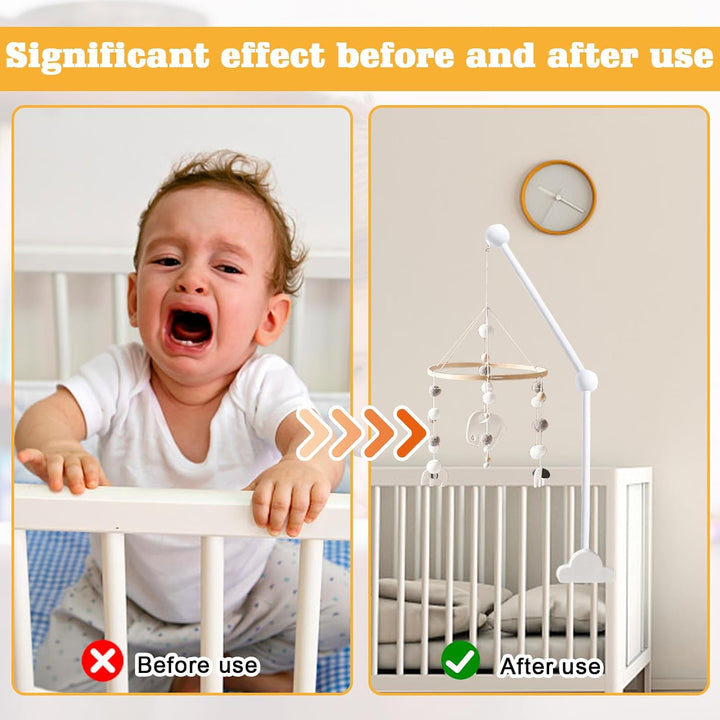 Baby Mobile Halterung Holz Weiss Wolken: Nizirioo Mobile Halterung Babybett Klingelhalterung mobile