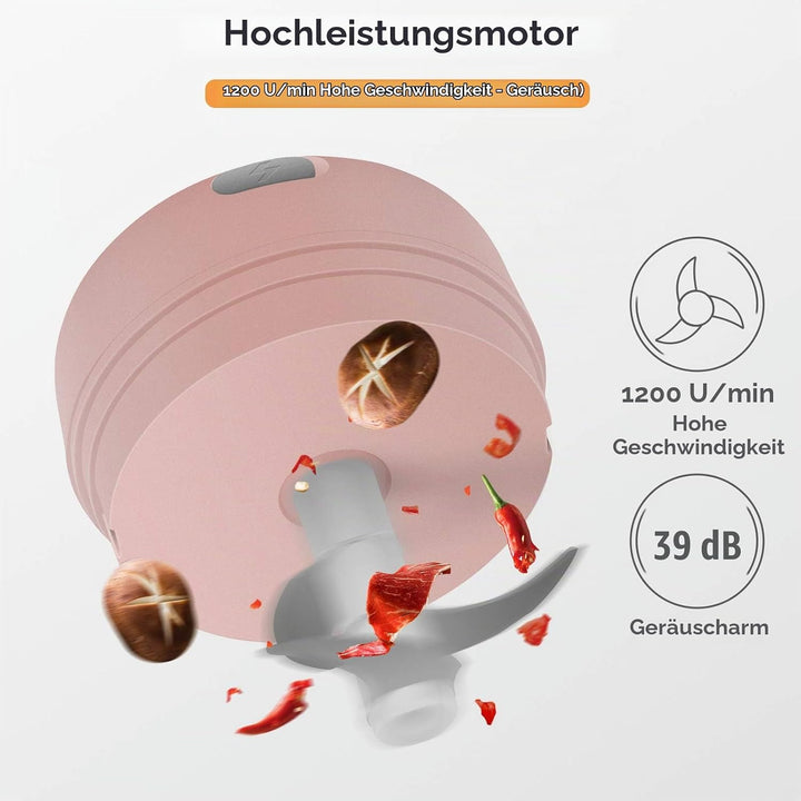 BlumWay 2 Stück Mini Zwiebelschneider, Elektrisch Zerkleinerer Küche Gemüsezerkleinerer Multizerklei