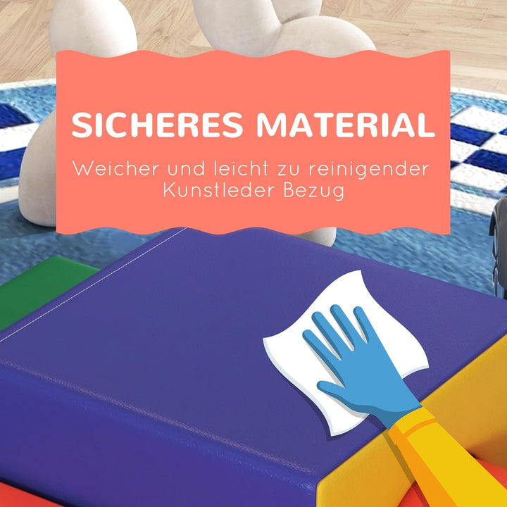 HOMCOM 4 TLG. Schaumstoff Bausteine Kinder Softbausteine Klettern Bauklötze Weiche Schaumstoffbauste