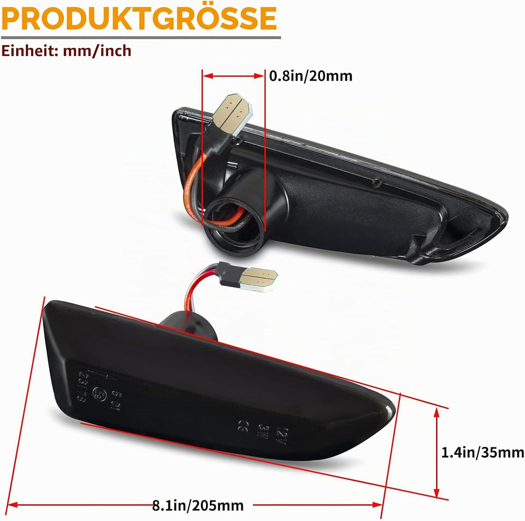 OZ-LAMPE LED Blinker für O-Pel Astra K Astra J Zafira C Insignia B Grandland X, LED Seitenblinker 2