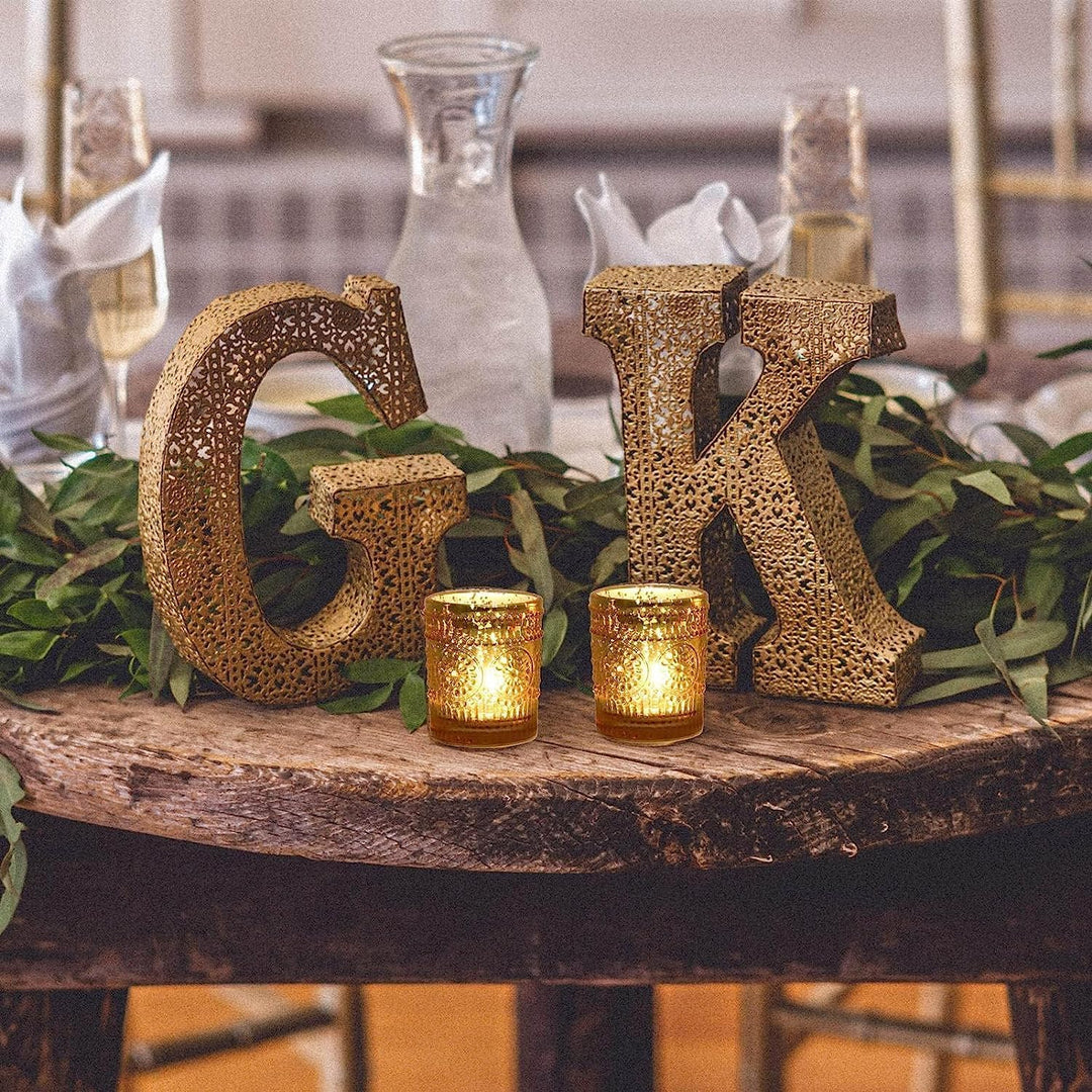 Vohocandle Teelichthalter Gold, 12er-Set Kerzenhalter Glas, Grosspackung für den Tischaufsatz bei Ho