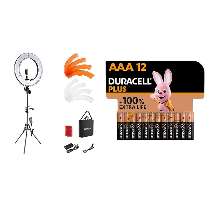 NEEWER Ringlicht mit Stativ Set: 18 Zoll/45cm Aussen 55W 5600K Dimmbare LED Ringleuchte mit Bluetoot