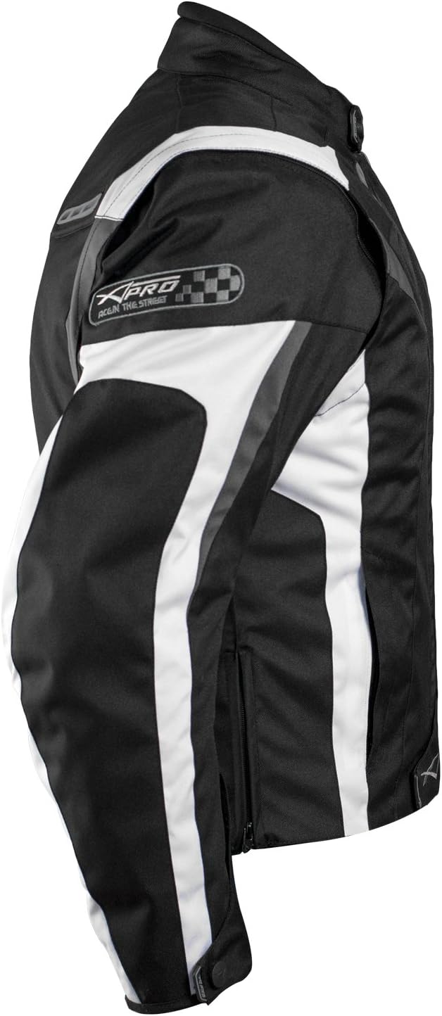 Motorradjacke CE Protektoren Sport Textil Motorrad Thermofutter Weiss L