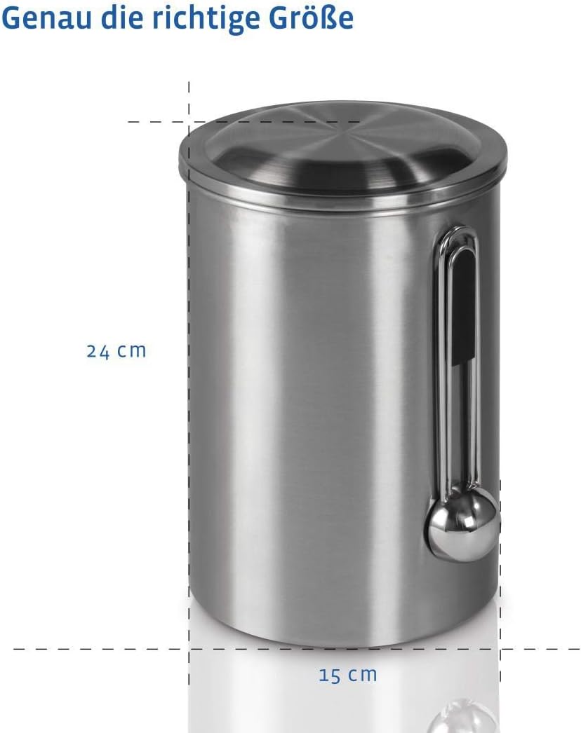 Xavax Kaffeedose mit Dosierlöffel (luftdichte Aromadose für 1kg Kaffeebohnen, Kaffeebehälter aus Ede