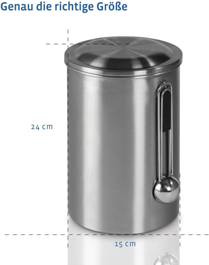 Xavax Kaffeedose mit Dosierlöffel (luftdichte Aromadose für 1kg Kaffeebohnen, Kaffeebehälter aus Ede