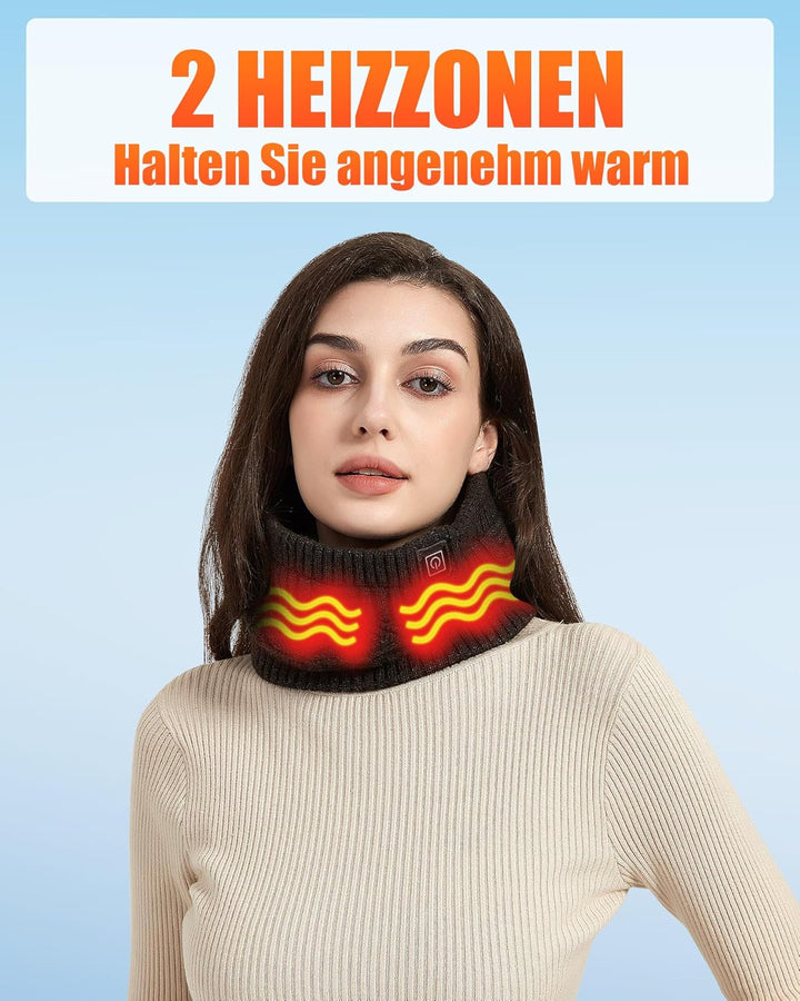 CYCYHEAT Beheizbare Mütze - Nackenwärmer Beheizbarer Schal & Beheizte Mütze für Männer und Frauen mi