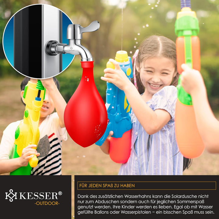 KESSER® Solardusche 35 Liter Solar Gartendusche Inkl. Schutzhaube | warmes Wasser | max. 60°C ohne S