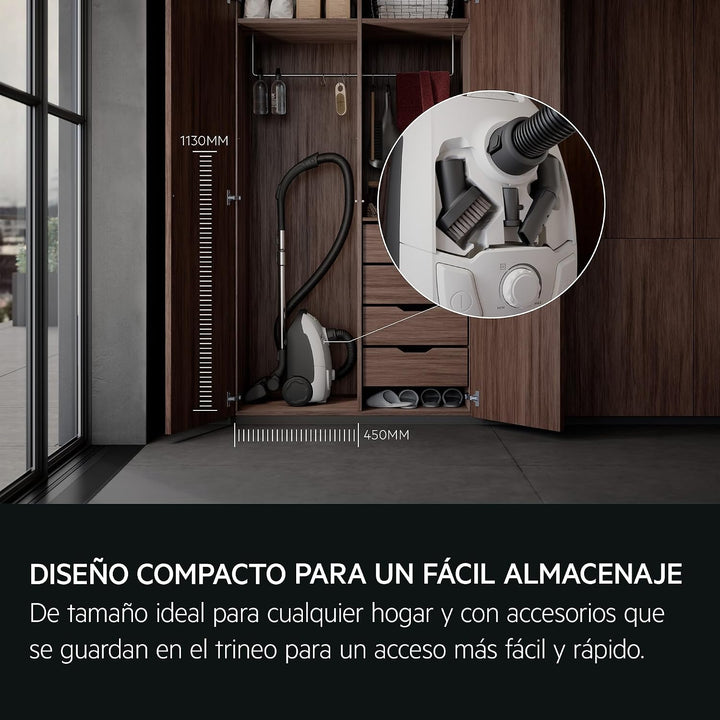 AEG CLEAN 5000 AB51C1SW Staubsauger mit Beutel / hohe Saugleistung / 37 % Recyclingkunststoff / AllF