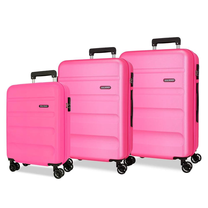 Roll Road Flex Hartschalenkoffer aus ABS-Material, Seitliches Zahlenschloss, 4 Doppelrollen Handgepä