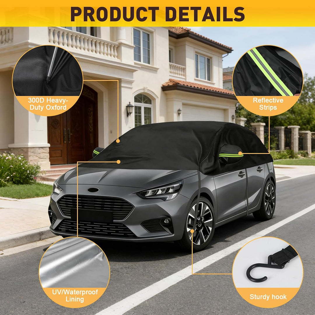 Halbe Autoabdeckung Ersatz Passend für Ford Focus Hatchback 1999-2025, Sonnenfest Hälfte Halbgarage,