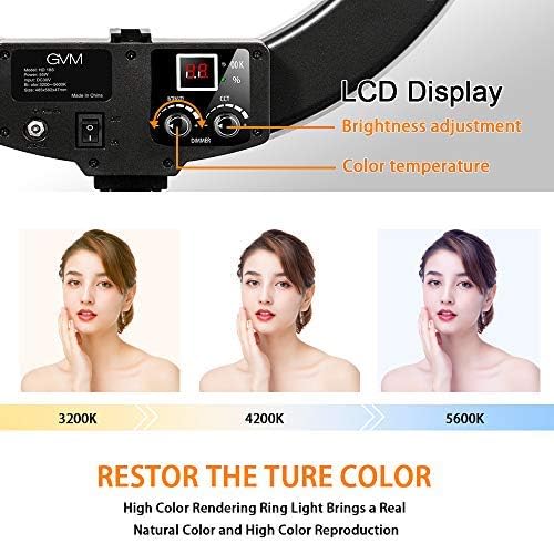 GVM LED Ringleuchte mit stativ, 3200K-5600K 36cm led ringlicht für Selfie Titok Vlog YouTube Make up